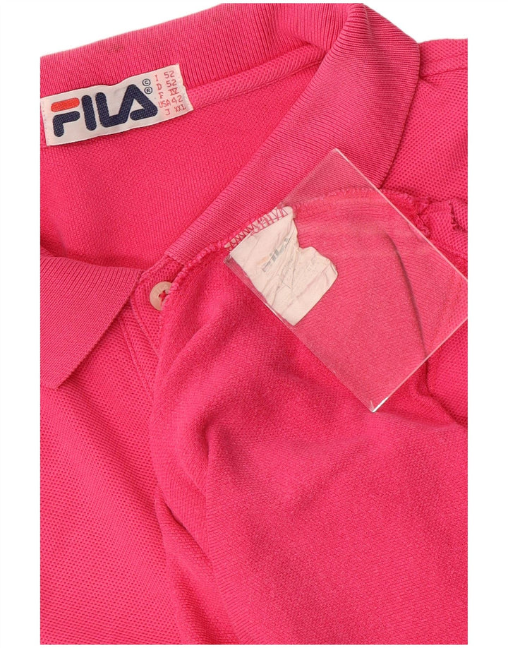 Męska koszulka polo Fila IT 52, duża, różowa, bawełniana