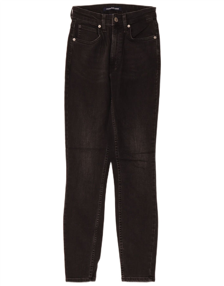 Damskie jeansy Skinny Calvin Klein W26 L30 Czarne bawełniane