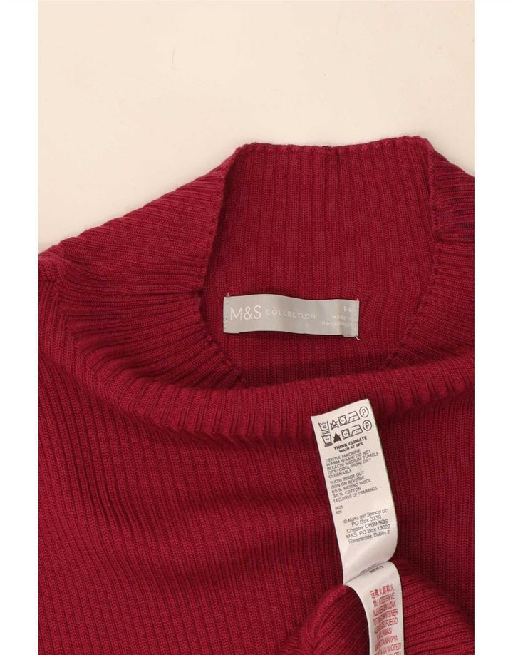 Marks & Spencer Damski sweter z golfem, UK 14, średni róż