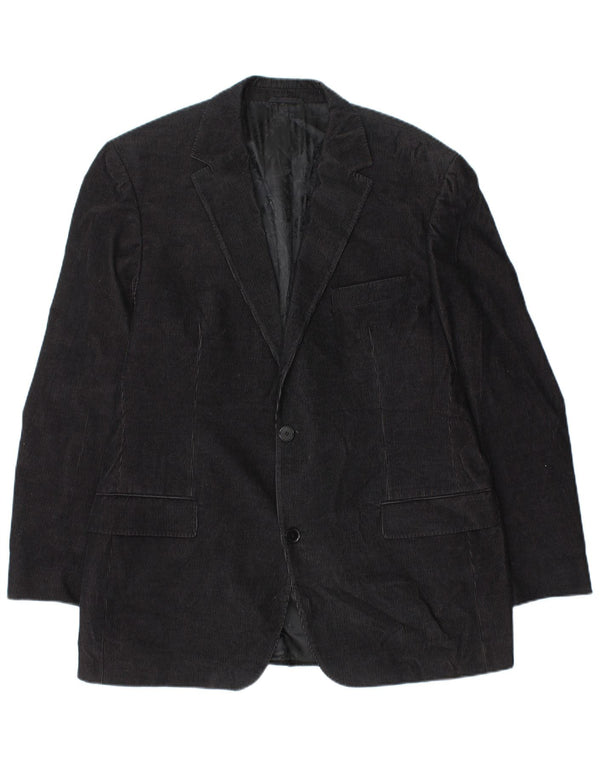 Męska marynarka sztruksowa Hugo Boss zapinana na 2 guziki EU 54 2XL Czarna bawełniana