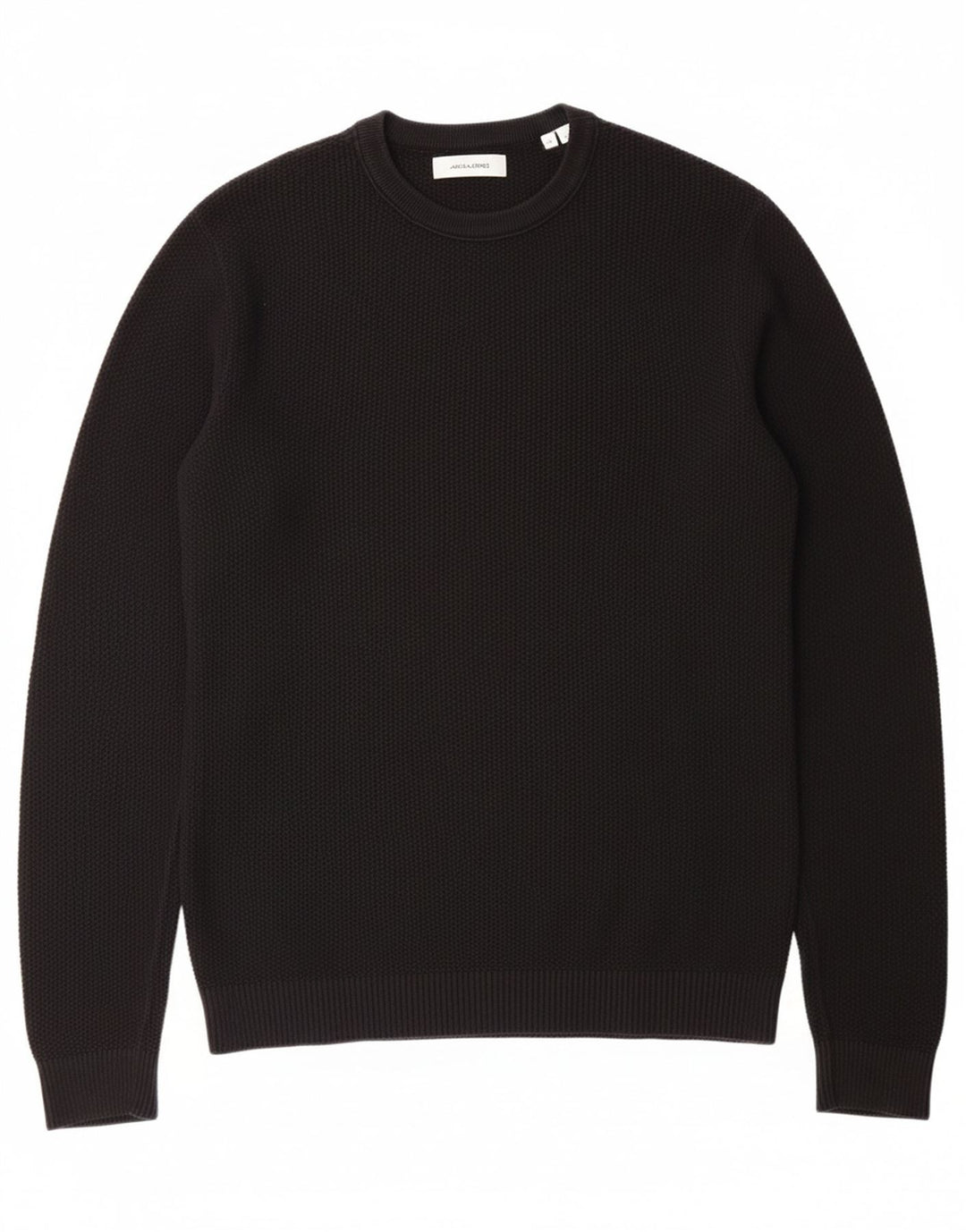 JACK & JONES Mens Crew Neck Jumper Sweater Medium Black Cotton
