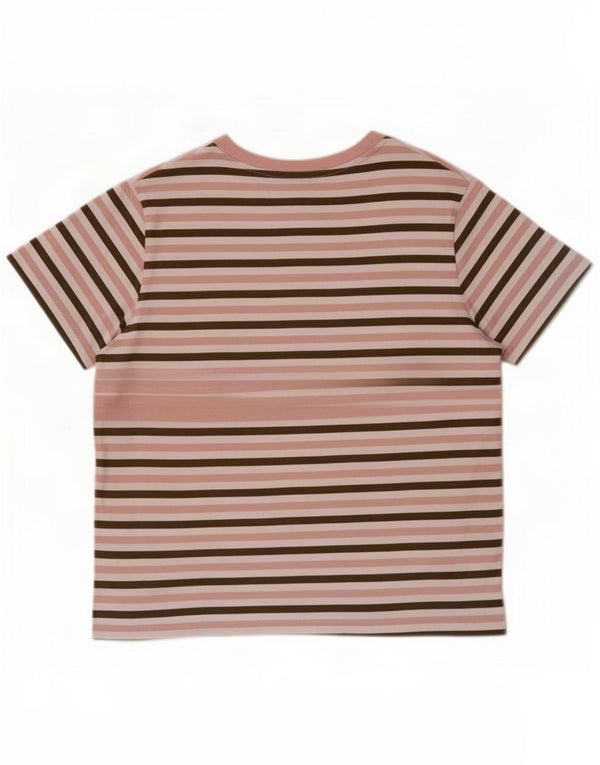 Marks & Spencer T-shirt damski Top UK 14, duży, różowy, bawełniany w paski