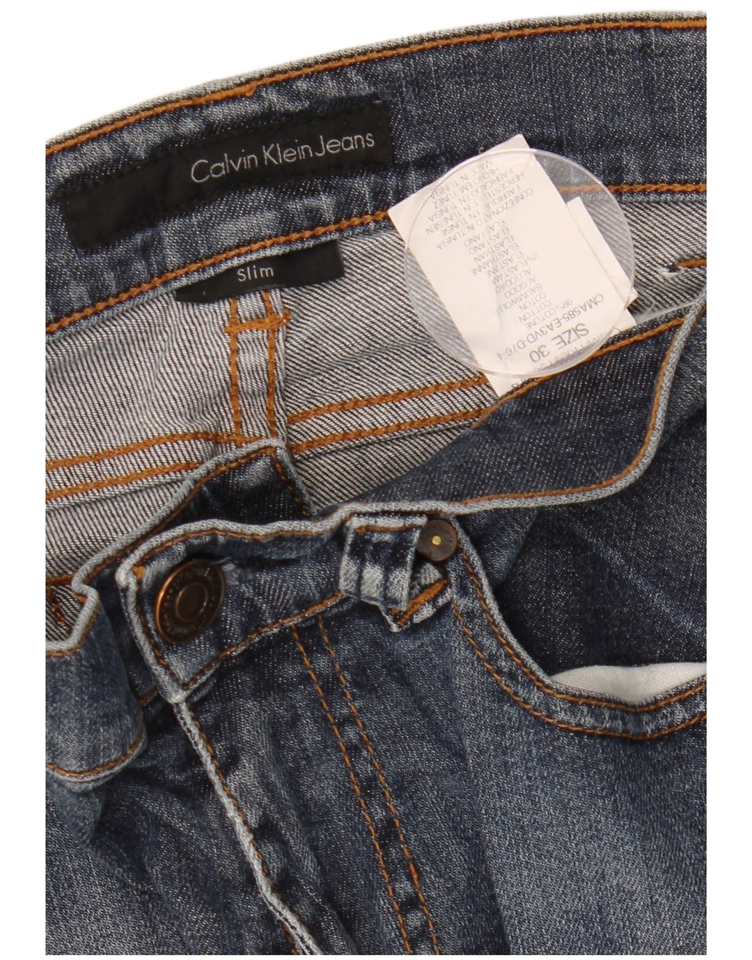 Jeansy damskie CALVIN KLEIN W30 L28 Granatowe, bawełniane
