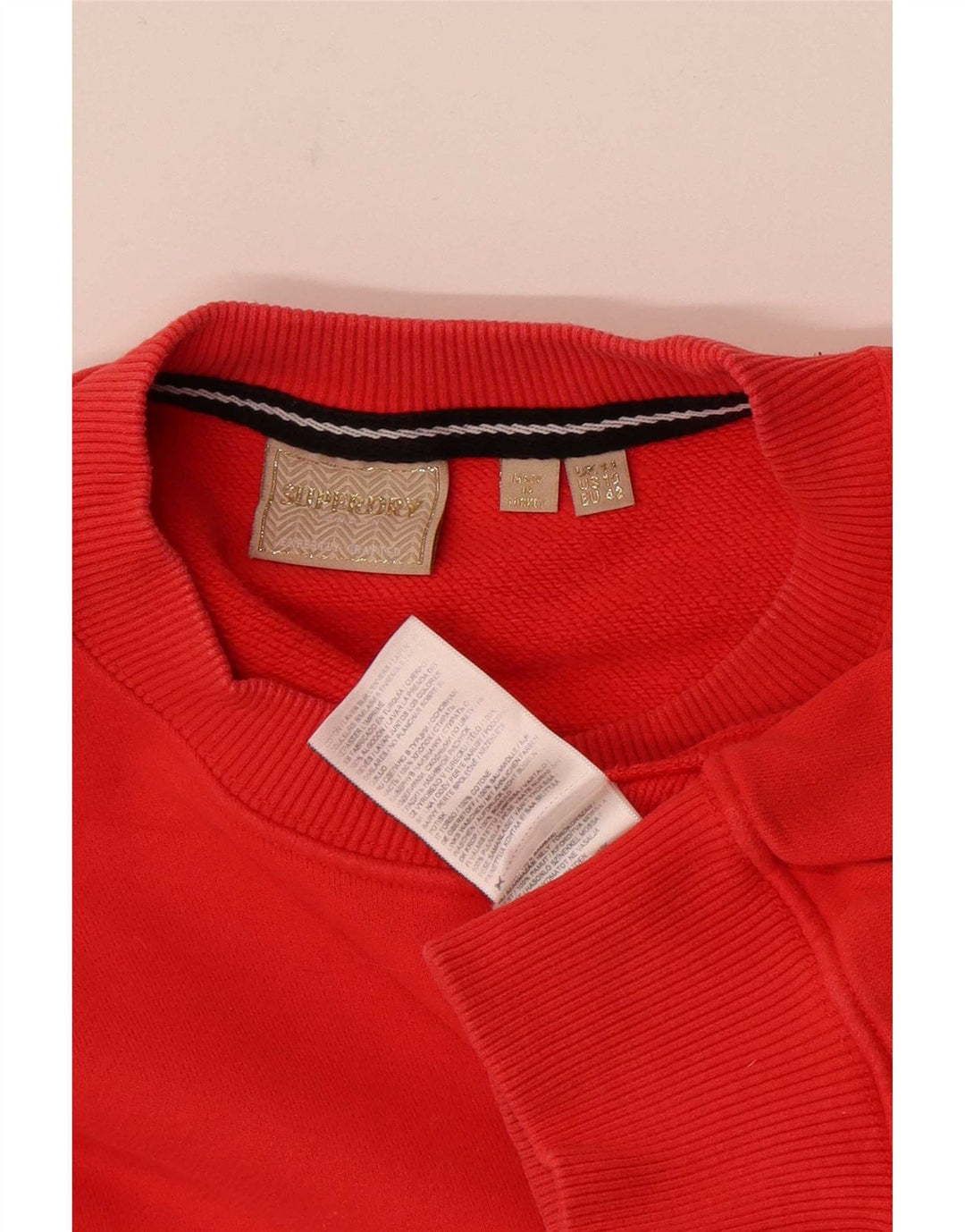 Damski sweter oversize Superdry UK 14, duży, czerwony, bawełniany