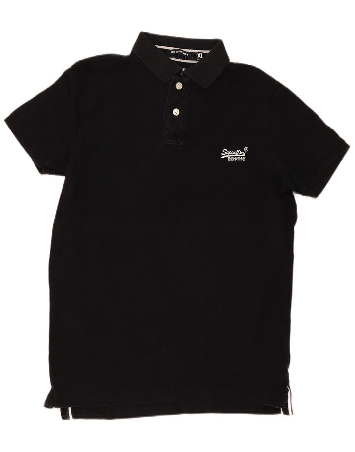 Męska koszulka polo Superdry XL, czarna, bawełniana