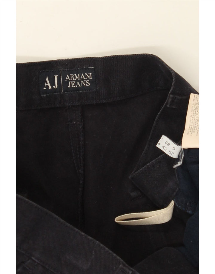 ARMANI Męskie proste spodnie chino EU 52 XL W36 L36 Granatowa bawełna