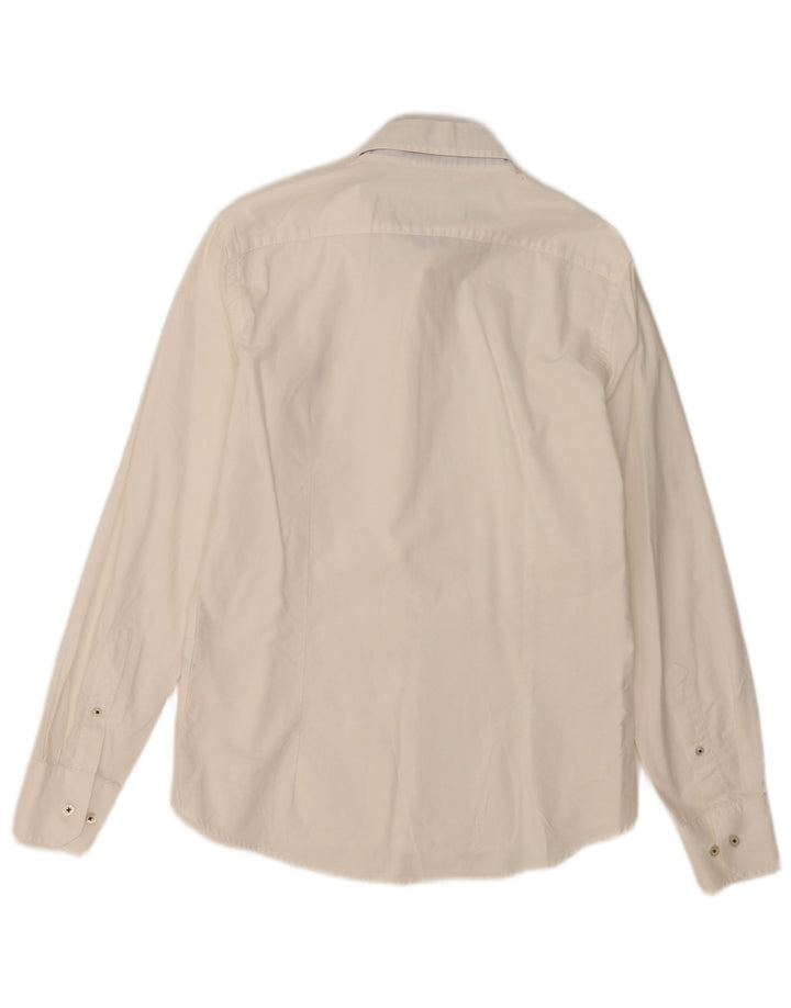 Koszula męska Super Slim Fit Fred Perry, mała, biała, bawełniana