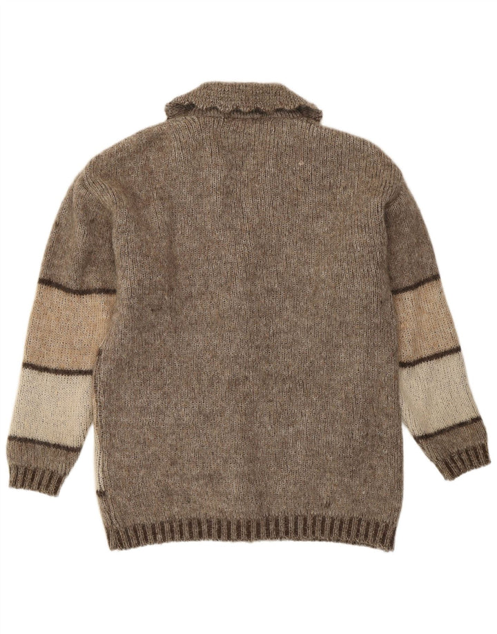 Sweter damski w stylu vintage IT 54 3XL Szary geometryczny