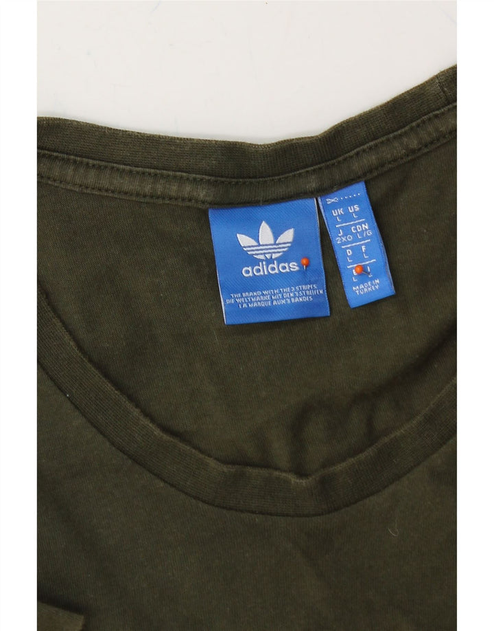 ADIDAS Mens Graphic T-Shirt Top Large Green Vintage Adidas and Second-Hand Adidas from Messina Hembry 