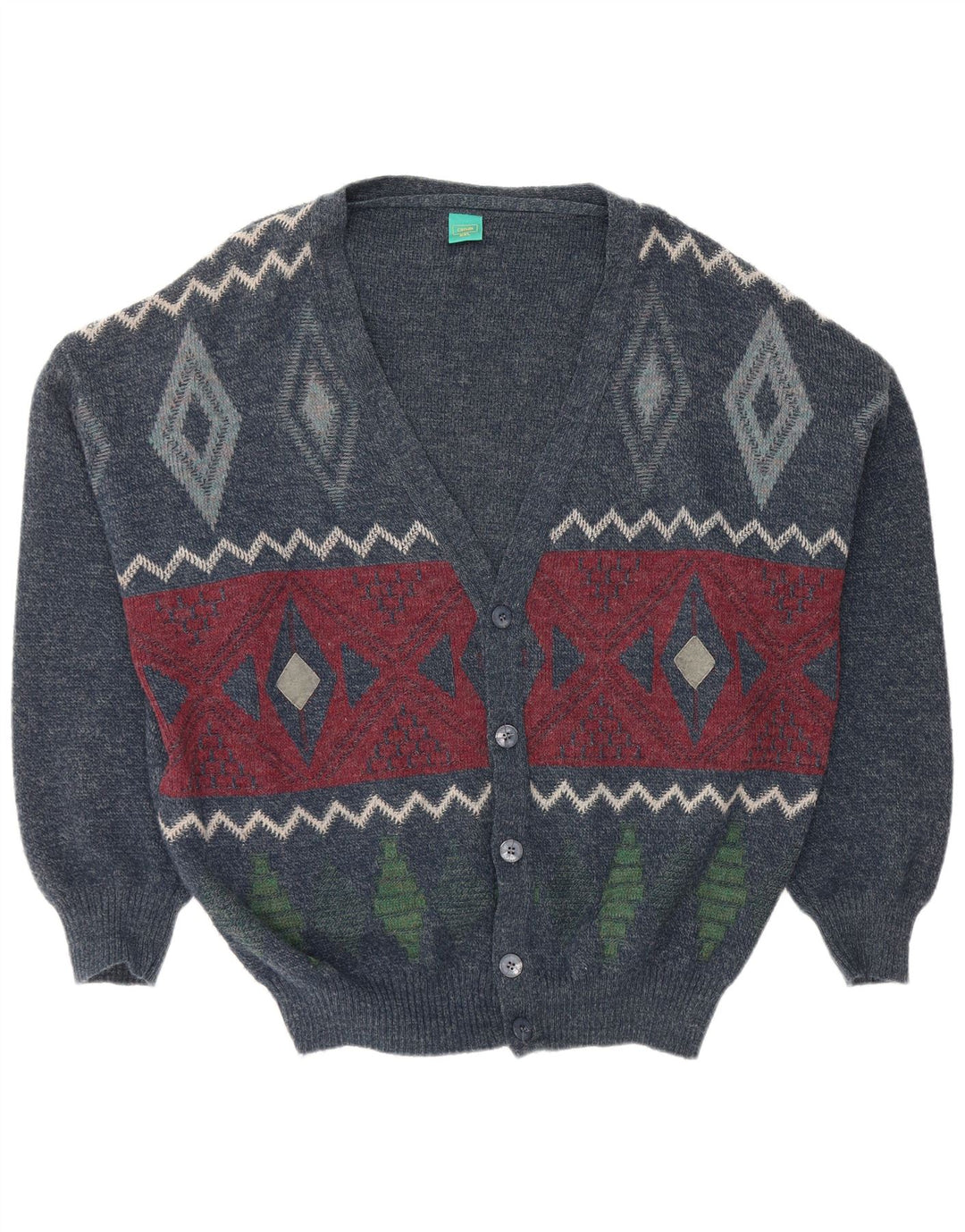 CANDA Męski sweter rozpinany o luźnym kroju 2XL Granatowy Argyle/Diamentowy Akryl