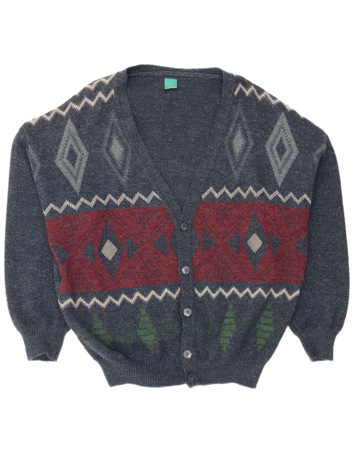 CANDA Męski sweter rozpinany o luźnym kroju 2XL Granatowy Argyle/Diamentowy Akryl