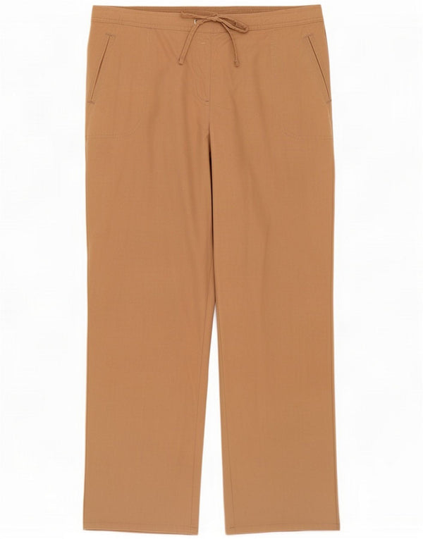 Proste spodnie damskie Marks & Spencer UK 20 2XL W38 L30 brązowe