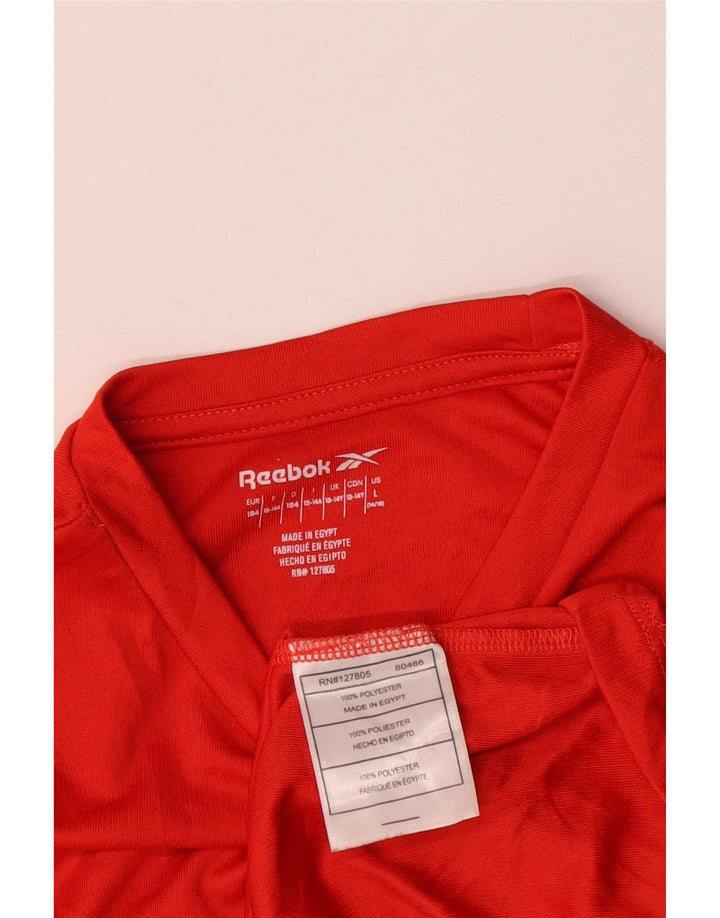 Chłopięcy T-shirt z grafiką Reebok 13-14 lat, czerwony, poliester