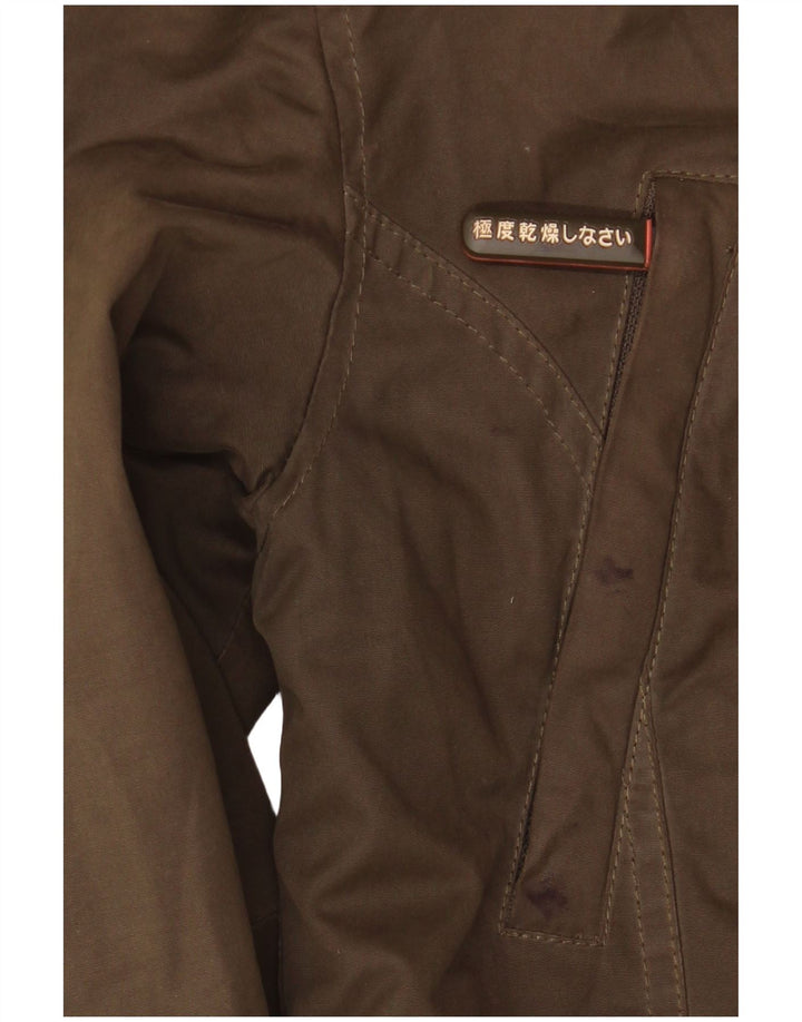 Damska kurtka wiatrówka z kapturem Superdry UK 14, średni khaki, poliester