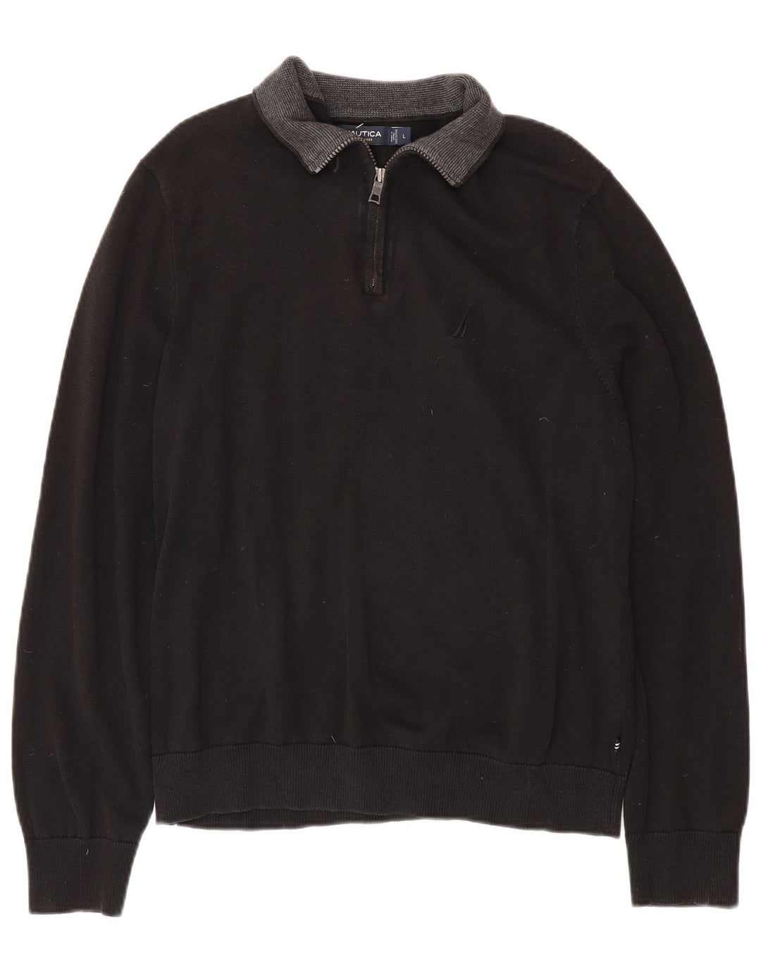 Męski sweter NAUTICA z zamkiem błyskawicznym, duży, czarny, bawełniany