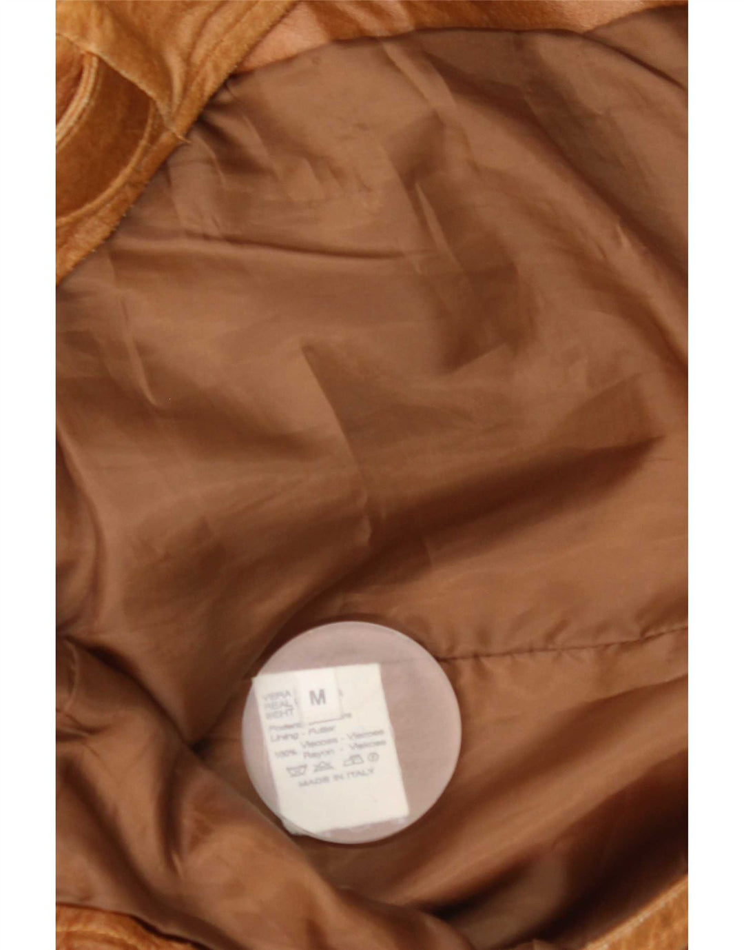 Męska kurtka skórzana w stylu vintage UK 38 Średnia brązowa skóra