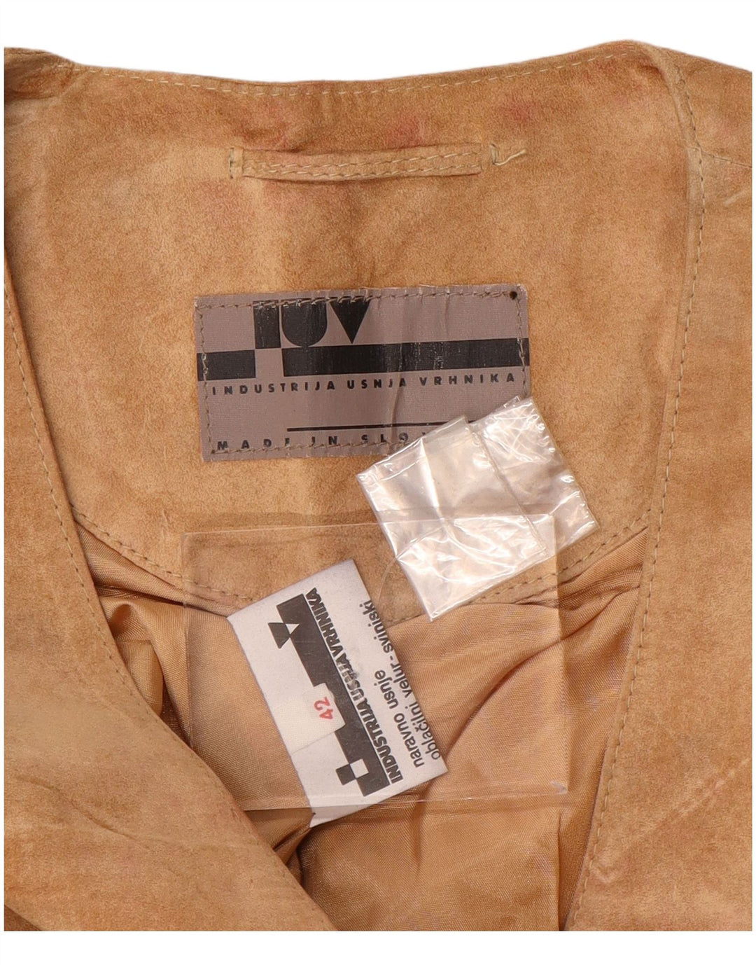 Zamszowa kamizelka damska w stylu vintage IT 42 Średniobrązowa skóra