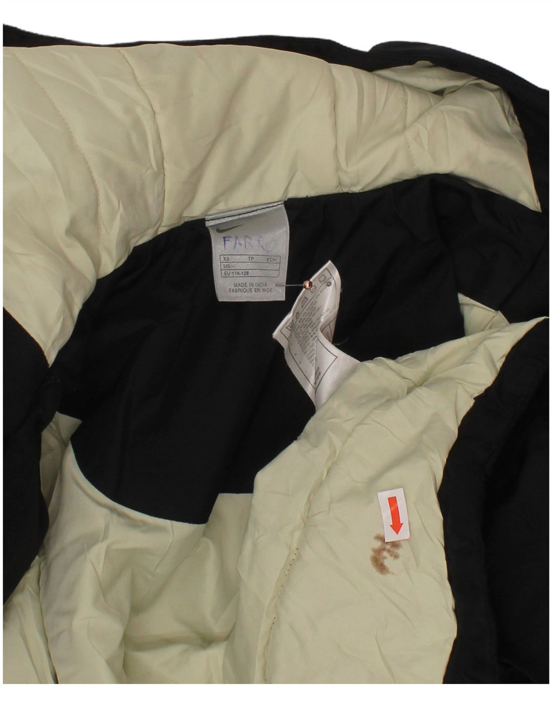 Wyściełana kurtka chłopięca z kapturem NIKE 6-7 lat XS, czarna, poliestrowa
