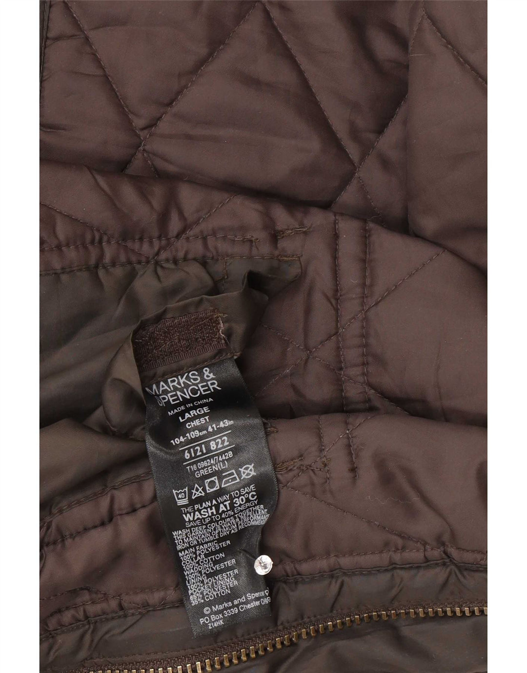 Męska pikowana kurtka Marks & Spencer Blue Harbor UK 40, duża, zielona