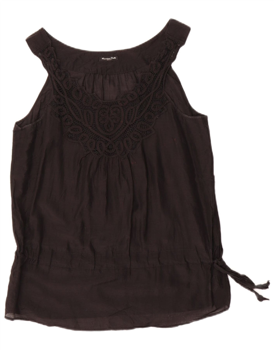 Damska bluzka bez rękawów MASSIMO DUTTI UK 18 XL, czarna, bawełniana