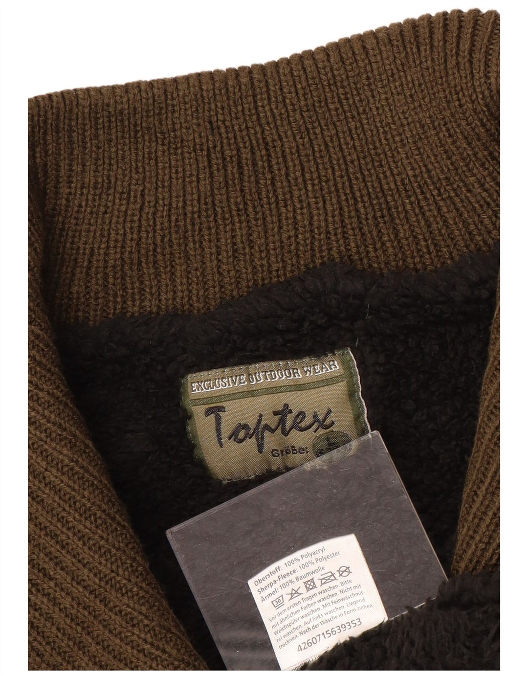 Męski sweter zapinany na zamek VINTAGE IT 52/54 Duży brązowy poliakryl