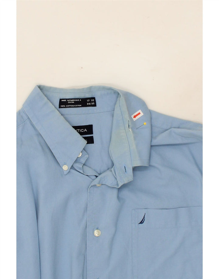 NAUTICA Mens Shirt Size 17 1/2 XL Blue Cotton Vintage Nautica and Second-Hand Nautica from Messina Hembry 