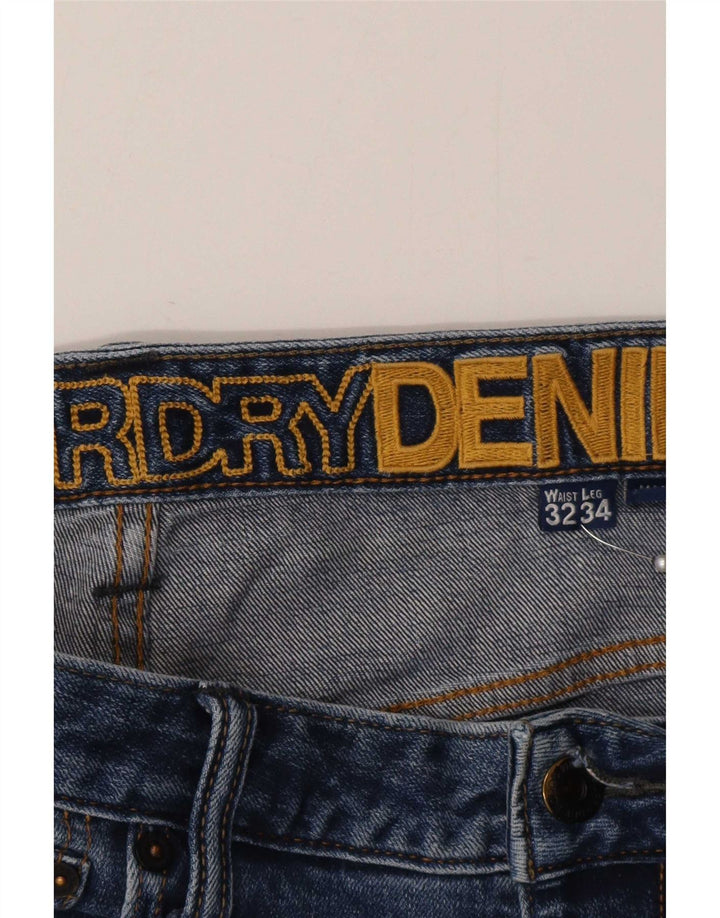 Męskie jeansy Superdry Slim W32 L34 Niebieskie, bawełniane