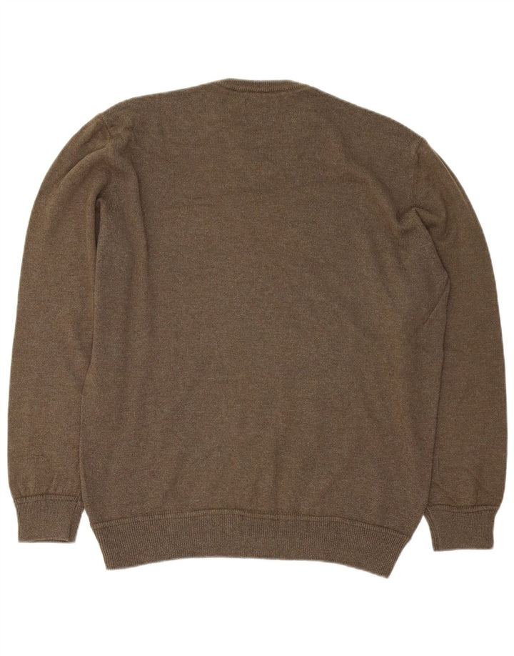 Marlboro Classics Męski sweter z dekoltem w kształcie litery V XL, wełniany khaki