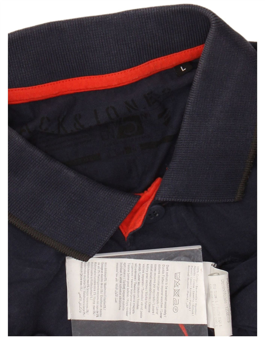 Męska koszulka polo JACK & JONES, duża, granatowa, bawełniana