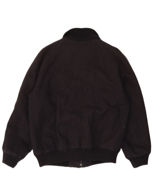 Męska kurtka wiatrówka Bomber w stylu vintage IT 52 XL Czarna wełna