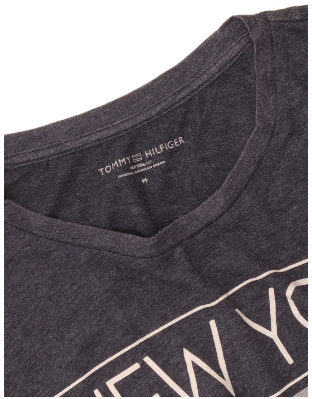 Męski T-shirt z grafiką Tommy Hilfiger, średni szary