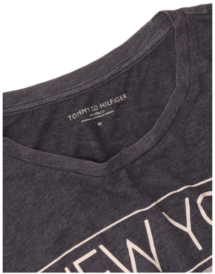 Męski T-shirt z grafiką Tommy Hilfiger, średni szary