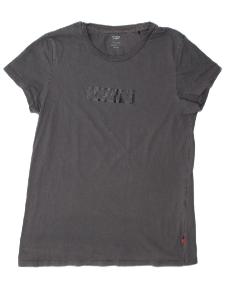 Damska koszulka z grafiką Levi's Top UK 10 Small, szara bawełna