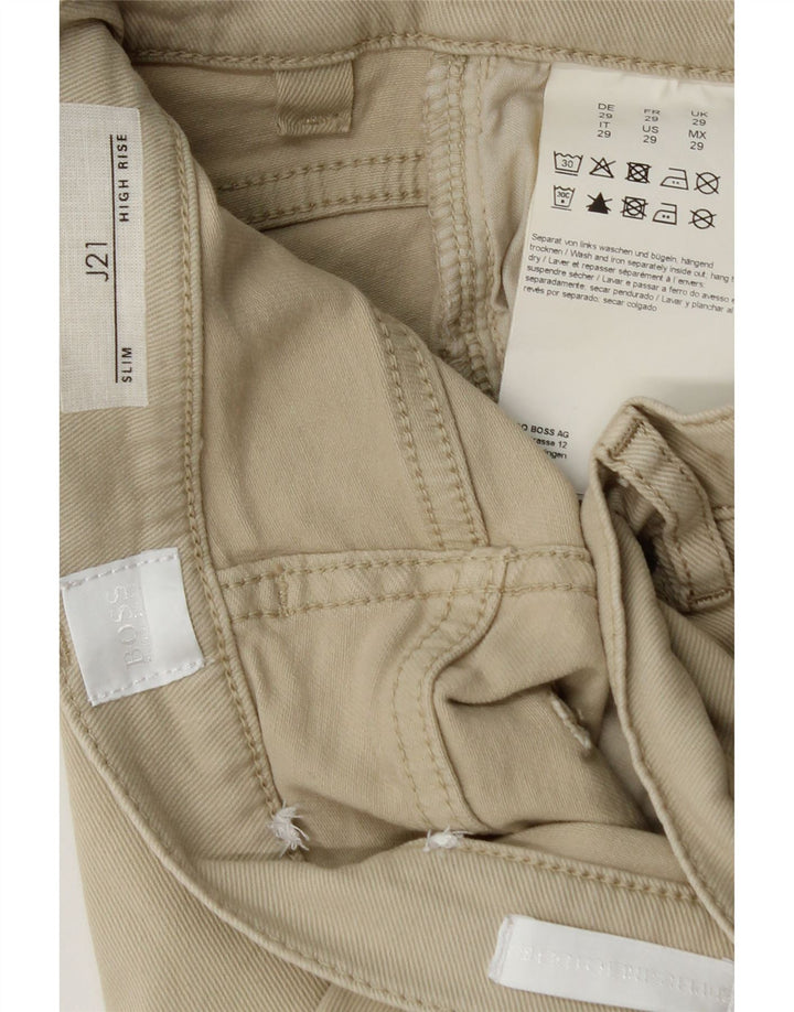 HUGO BOSS Damskie jeansy slim z wysokim stanem W29 L28 Zielona bawełna