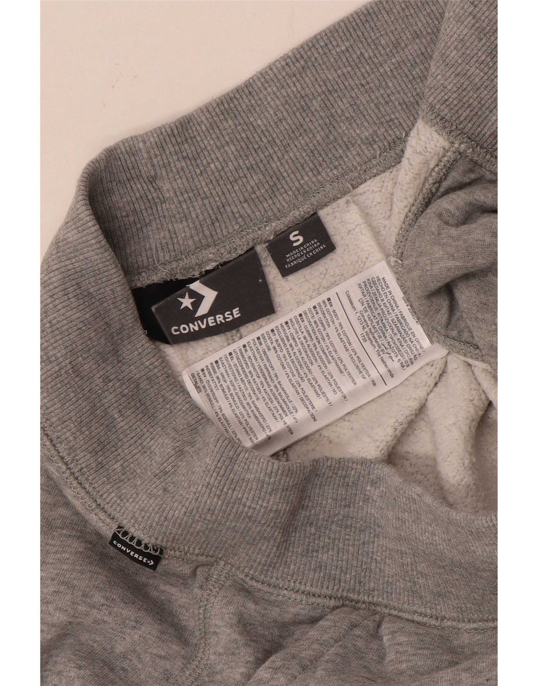 Męskie spodnie dresowe Converse Joggers, małe, szare, z bawełny w plamki