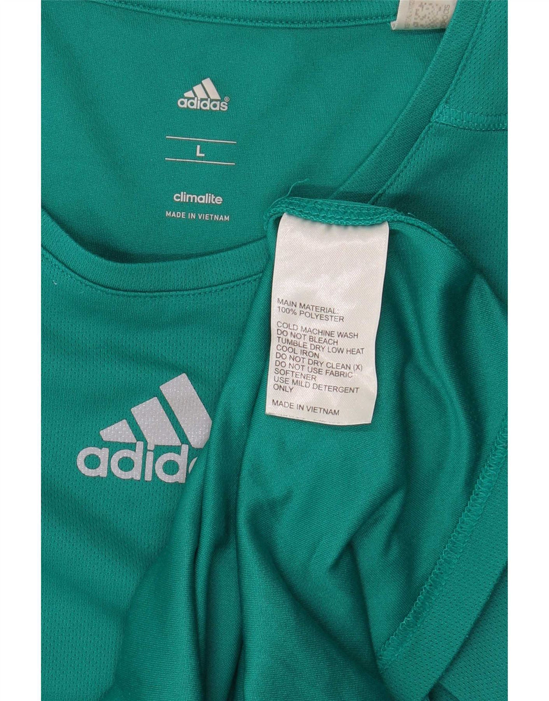 Adidas Męska koszulka Climalite Top, duża, turkusowa, poliester