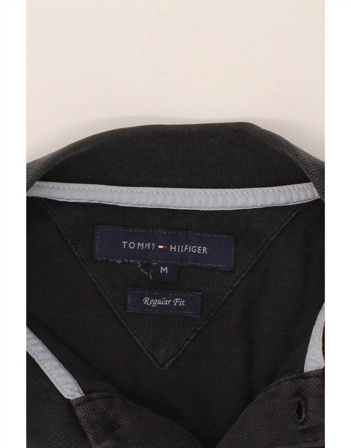 TOMMY HILFIGER Mens Regular Fit Polo Shirt Medium Black Cotton Vintage Tommy Hilfiger and Second-Hand Tommy Hilfiger from Messina Hembry 