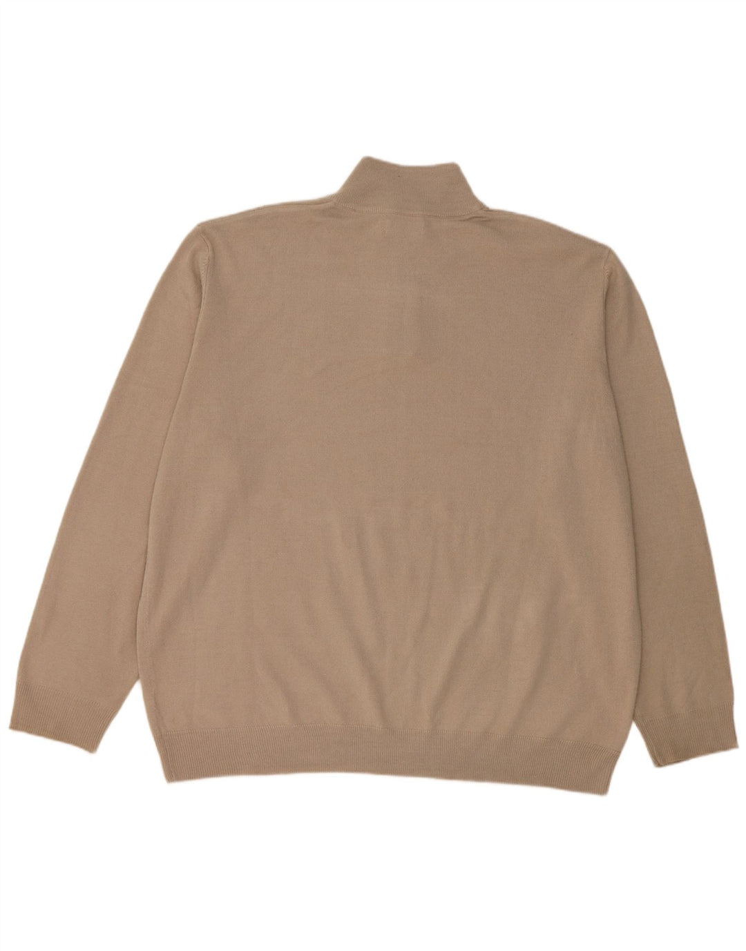 Łatwy męski sweter z zamkiem błyskawicznym 2XL beżowy akryl
