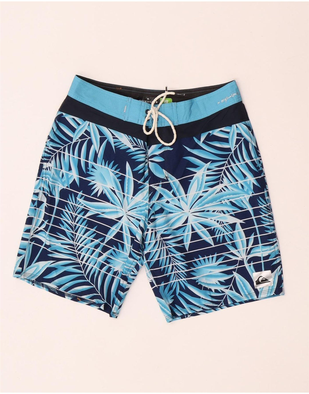 Męskie spodenki kąpielowe Quiksilver, mały, niebieski, kwiatowy poliester