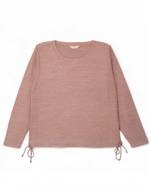 Marks & Spencer Damski top oversize z długim rękawem, UK 18 XL, różowy, nakrapiany
