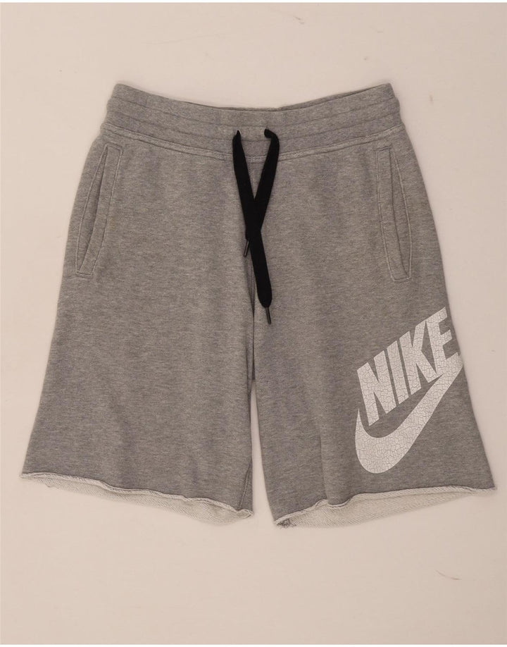 Męskie spodenki sportowe Nike z grafiką, małe, szare, bawełniane