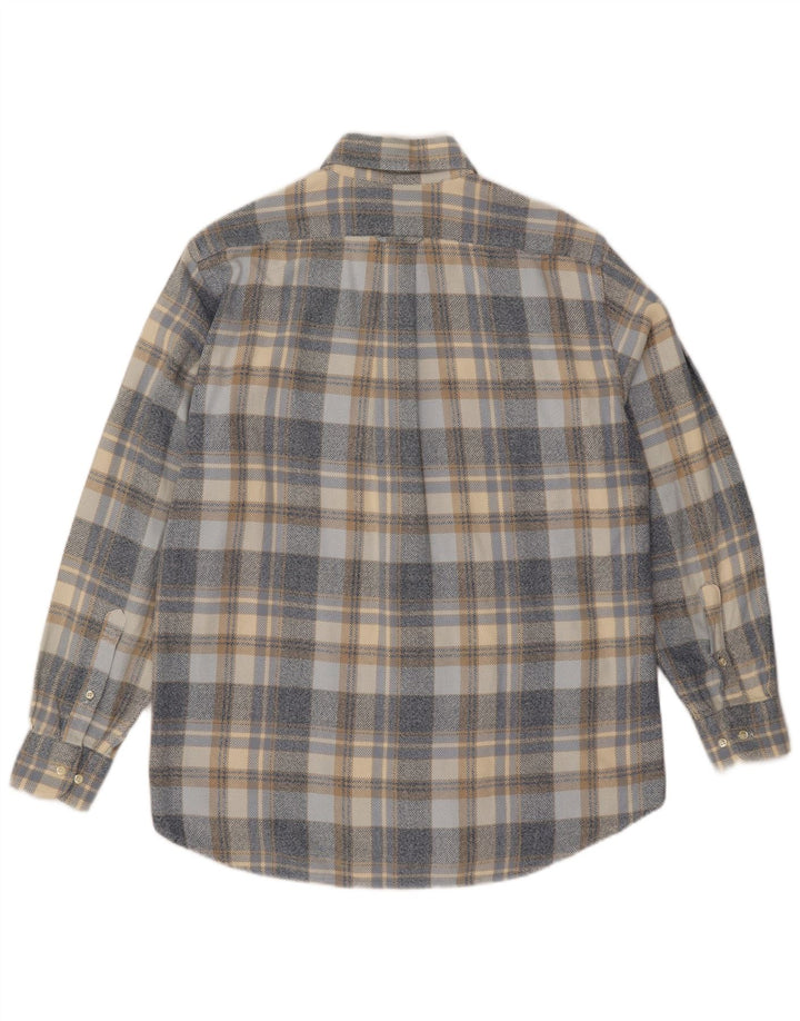 Męska koszula flanelowa Norton & Wilson, rozmiar 40 15 3/4, średnia niebieska kratka