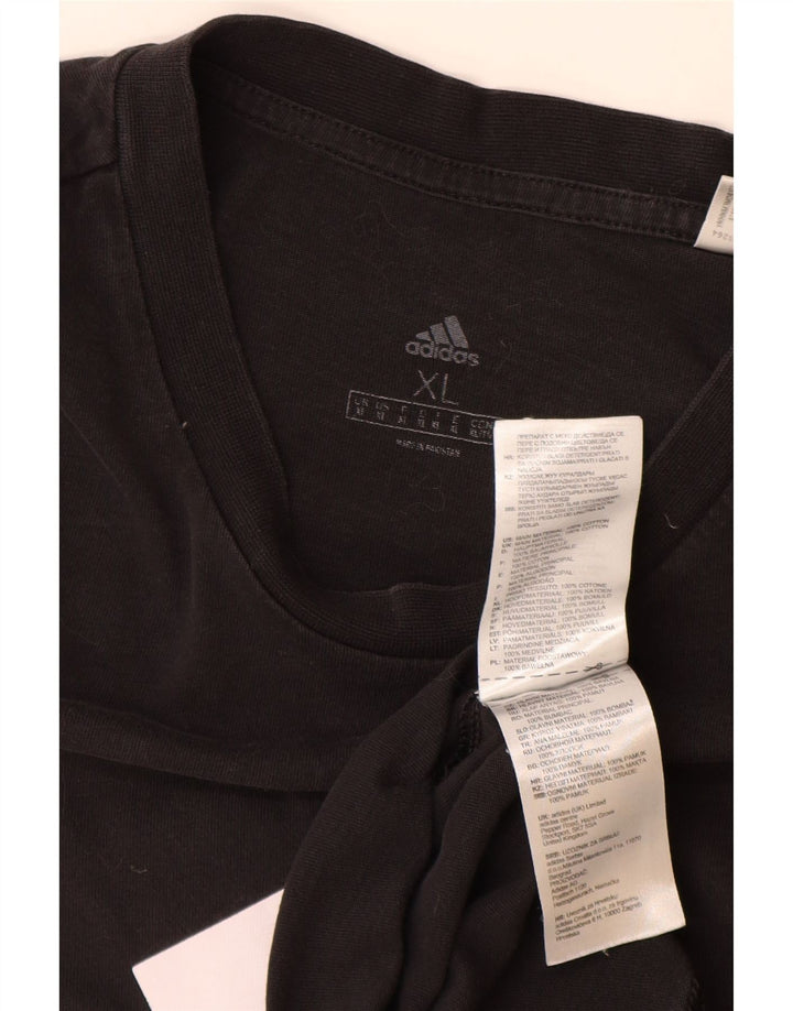 Męska koszulka z grafiką ADIDAS, góra XL, czarna, bawełniana