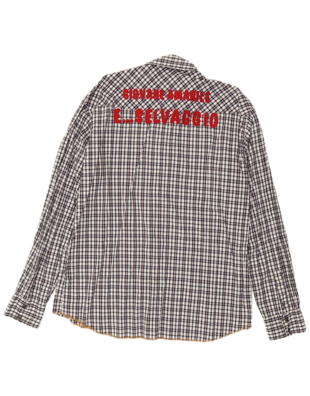 Męska koszula graficzna Scotch & Soda 2XL, czarna, bawełniana w kratkę