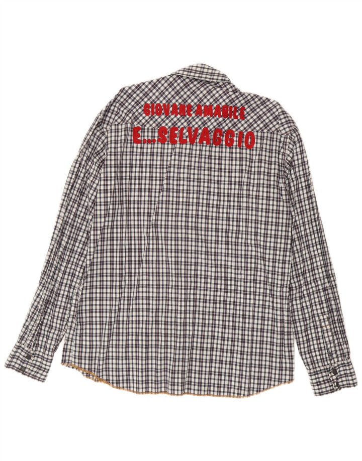 Męska koszula graficzna Scotch & Soda 2XL, czarna, bawełniana w kratkę