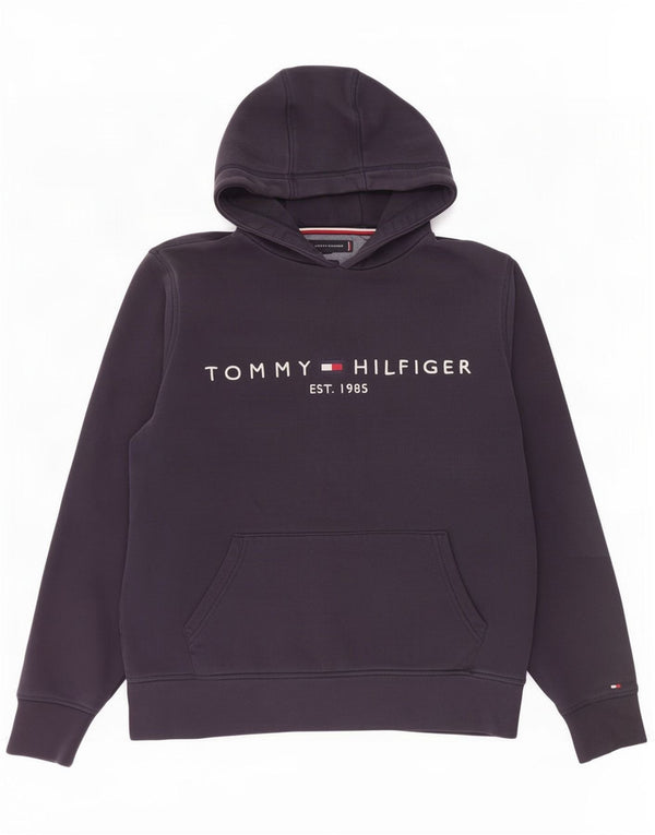 Damski sweter z kapturem i grafiką Tommy Hilfiger UK 14, średni granatowy, bawełniany