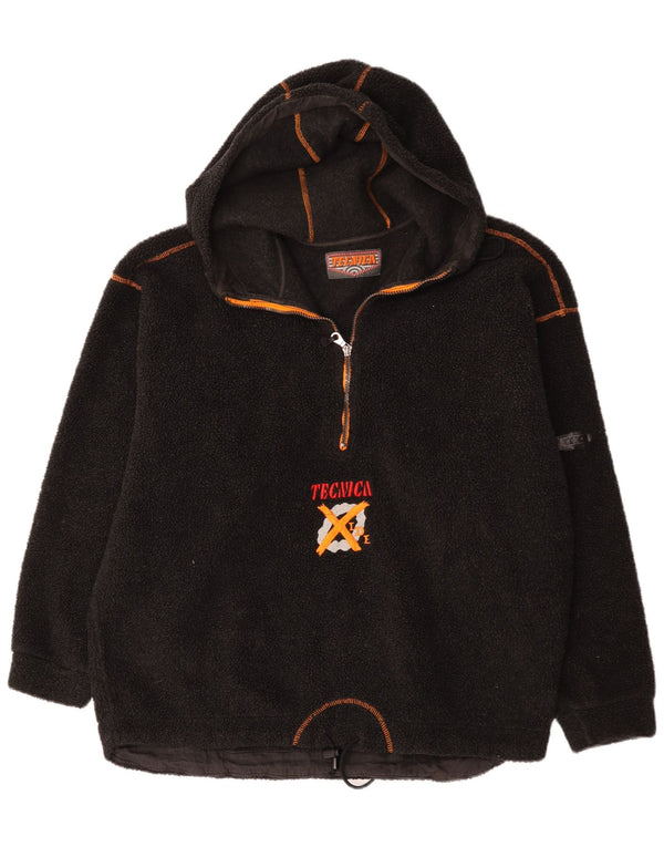 Męski sweter polarowy z kapturem i grafiką Tecnica XL w kolorze czarnym