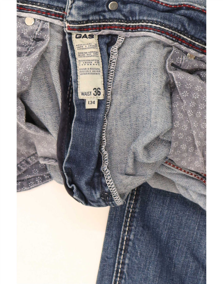 Męskie jeansy Gas Slim W36 L34 Niebieskie bawełniane