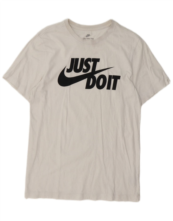 Męski T-shirt z grafiką Nike, mały, biały, bawełniany