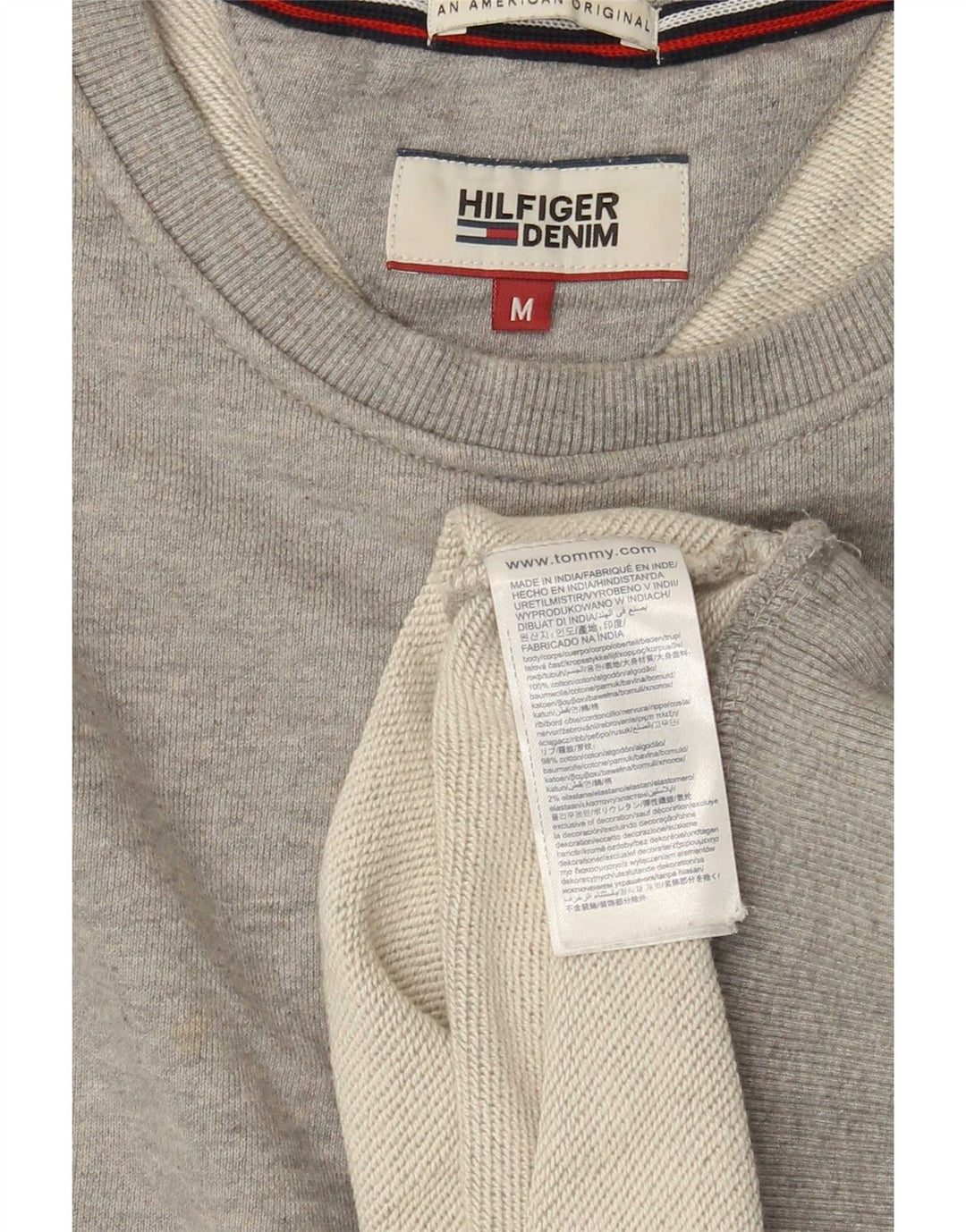 Męska bluza z grafiką Tommy Hilfiger, średnioszara, bawełniana